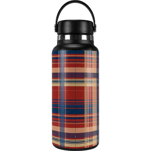 Red and Blue Plaid Hydro Flask 32oz Wide Mouth Skin